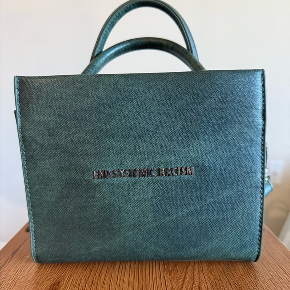 Brandon Blackwood Handbags - Brandon Blackwood Forest Green End Systemic Racism Mini purse